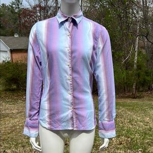 VGUC Robert Graham Pink and Blue Long Sleeve Button Down Shirt